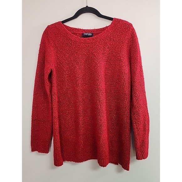 Chadwicks Sweaters - Chadwicks of Boston Womens L Red Sweater Tunic Classic Minimalist Preppy Holiday
